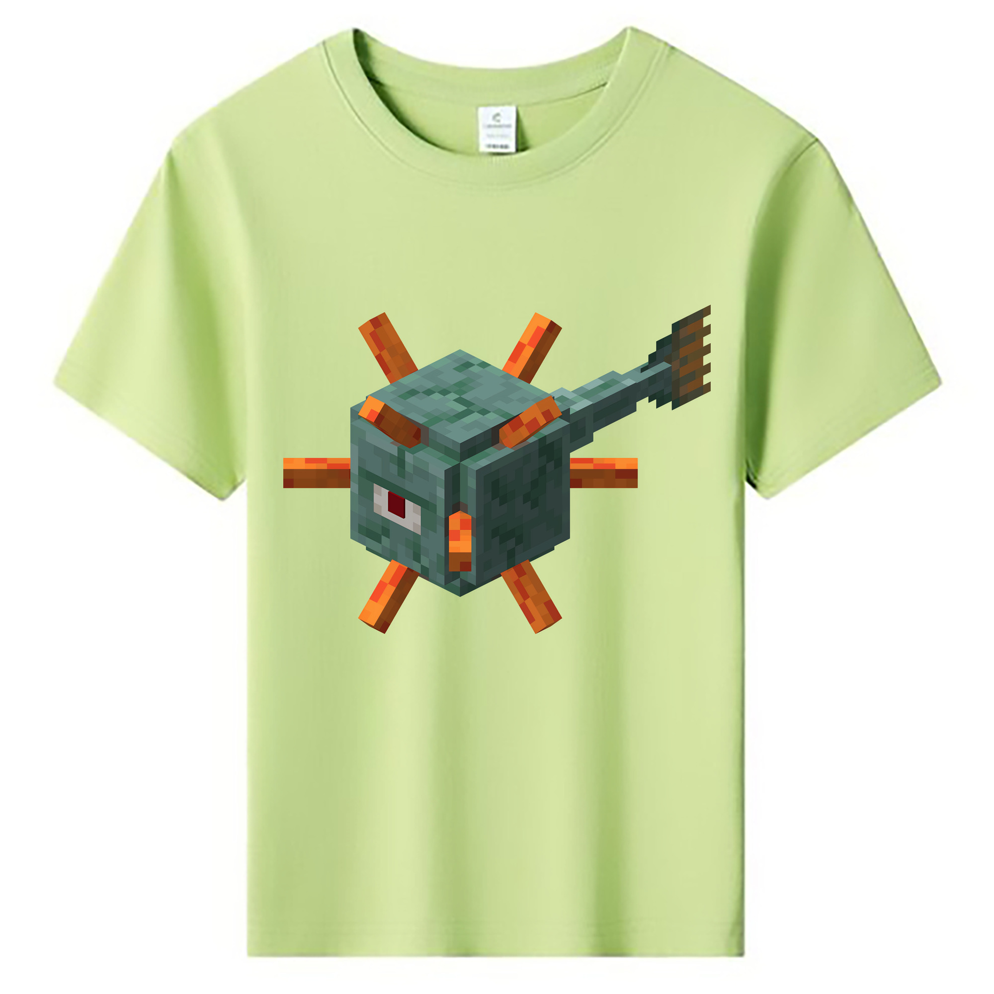 （画像用） マインクラフト ブロックの世界 Minecraft MC Block world 綿100％キッズTシャツ（フロントプリント）